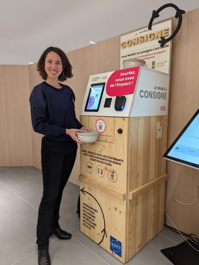 Rendu d'un contenant sur une borne de collecte intelligente NoWW