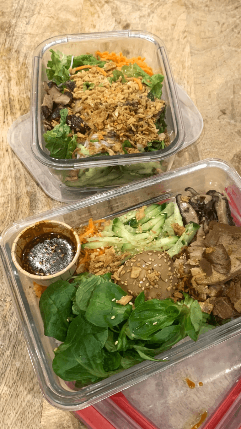 Repas à emporter contenant consigné